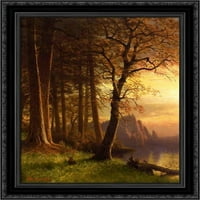 Zalazak sunca u Kaliforniji - Yosemite crni ukrašeni drva ugrađena platna umjetnost Bierstadt, Albert