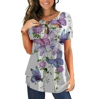 Vrhovi žene, proljeće i ljetne majice pune boje casual bluza Žene vrhovi casual top ties, labavi fit