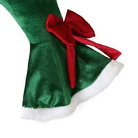 Djevojke za djecu Božićna odjeća, dječji velvet pulover TOP + LONG PANT + HAT, TODDLER Santa Claus Costim