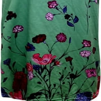 Ženske košulje Žene okrugli vrat Bluza s kratkim rukavima Modna cvjetna tiskana majica Loop Fit Green