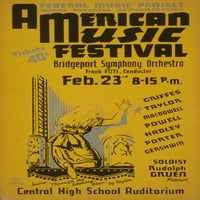 Poster 1936.- American Music Festival Poster Print Nepoznato