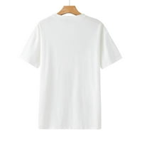 Novogodišnje majice za žene plus veličina slatka grafički tisak TEE TOP CREW vrat kratkih rukava majica