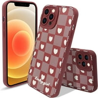 Slučaj za iPhone pro max, slatka uzorka Mekana futrola za TPU za djevojke, za žene, zaštitna futrola za fotoaparat za iPhone Pro ma, malo crvenog srca
