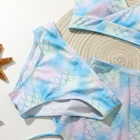 Djevojčice kupaći kostim cvjetni ispisani bikini podstavljeni kupaći kostimi s prikrivanjem za djevojčice