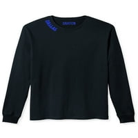 Daxton Premium Dallas Muškarci dugih rukava Majica ultra mekani srednje težine pamuk, crna kraljevska