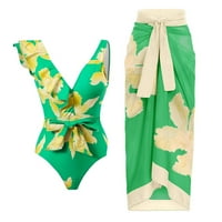 Ženski kupaći kupaći kostimi plus kupaći kostimi + prikrivanje dva vintage print monokini bikini dva