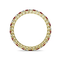Dijamant i Ruby 0.92-1. Carat TW WOGE SPACHABLE BANDING BAND u 14K Yellow Gold.Size 6.0