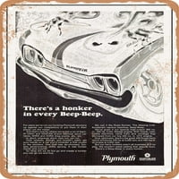 Metalni znak - Plymouth RR Postoji Honker u svakom pismu Beep Vintage ad - Vintage Rusty Look