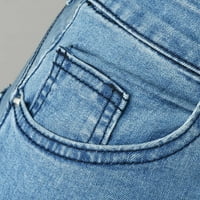 FVWitlyh pantalone za žene duge hlače Ležerne duljine traperice Jeans Čvrsti puni patentni zatvarač