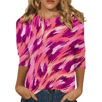 Three četvrtine majica za žene Dame Moda cvjetni gradijent Ispis Bluza s rukavima na srednjim rukavima