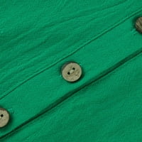 Ljetne haljine za žene okrugli izrez Dužina koljena Leirure A-line SOLID rukav Haljina zelena 2xl