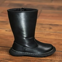 Zodanni Dječji čizme za koljena Visoke čizme Fau Koža Jahanje Boot bočni patentni zatvarač zimskih cipela