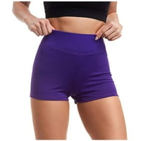 Oblikovne joge hlače HOPS High Struk Sportske kratke hlače Plus Veličina Tela za tijelo za žene ljubičaste