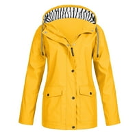 Tking Fashion Womens Plus Veličina vanjska jakna Ležerne prilike dugih rukava s kapuljačom s kapuljačom Lonk PARKA žuta 4xl