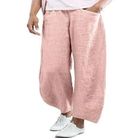 Niuer Plus Veličina Casual široke pantalone za noge za žene Pamučne posteljine pantalone padajuće labave