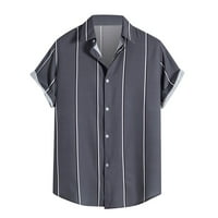 Havajska majica za muškarce Clearence Muškarci Ležerne tipke Isključaj Jednoj grudi Striped košulje