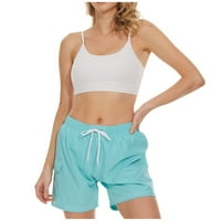 Umitay ženska ljetna casual džepa elastična struka plaža Sportske čvrste ispis Kratke hlače