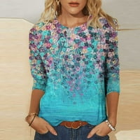 Ženski rukav vrhovi Dressy Casual Slatko tiskane ljetne modne majice Trendi bluze Loše postavljanje