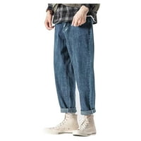 Nečujne slim Fit hlače Retro labave veličine Velike pantalone Muške modne traperice Ležerne muške hlače