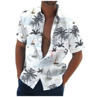Feternalhawaian majica za muškarce, muške vintage gumb dole košulje za kuglanje Skraćeno rukav ljetni