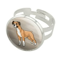 Boxer Pet Dog srebrni pozlaćeni novitetni prsten
