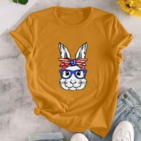 Uskršnje zečeve majice za žene kratki rukav vrhovi ljetnih casual majica modne grafike labavi ugradnju