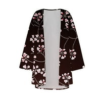 Haljina Cardigan, Ženski cvjetni printski rukav Kimono Cardigan Labavi poklopac Up Ležerne prilike Bluza