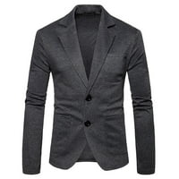 Muškarci Slim-Fit Solid Coller Collar Casual Mali odijelo Corduroy jakna