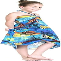 Djevojčica Havajski haljina u plavom zalasku sunca 2