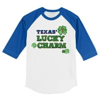 Mladića Tiny Turpap Bijeli kraljevski Teksas Rangers Lucky Charm 3 4-rukav majica Raglan
