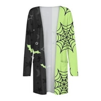 MLQIDK Lagani kardigani za žene s dugim rukavima Halloween Cardigan bundeve print casual drapes dušioci