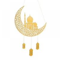 Ramadan Kareem Drveni privjesak ukras ukras islam ramadan viseći plak potpisuje zvijezde svjetlosni