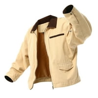 Elaililye modne jakne za muškarce Ležerne prilike zadebljane pamučne jakne džepni gumb kaput kaput bez