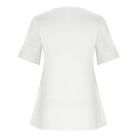 Žene T majice Trendi čipka Srednja dugačka rukava gore V Vrat Sakrij trbuh vrhovi labave boemske majice