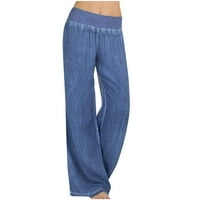 Levmjia Ženske traperice plus veličine Hlače zazor ljetne žene casual pantalone elastične struke Čvrsto labave hlače svijetlo plava