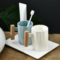 Velika promocija kupaonica Tumblers Plastična čaša za ispiranje usta s drvenom ručkom kava čaj vodena