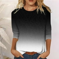 Labakihah prevelike majice za žene Žene Ležerne modne gradijent štampanje o vratu tri četvrtine rukava