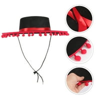 Modna filc šešira crvena kosačica s vrpcom meksički šešir plesački partijski šešir