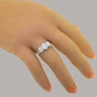 Britanska izrađena klasična, prirodna opala Ženska ženska bijela zlatna prirodna prstena - Veličina