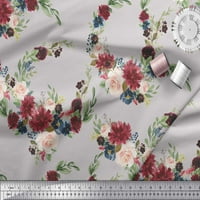 Soimoi siva baršunasta tkanina Ranunculus & Penoy cvjetni tisak Dekor tkanina štampan od dvorišta široko