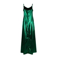 Ženske oblače Solid Scoop vrat A-line Dužina gležnja Modna ljetna haljina bez rukava zelena XL