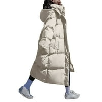 SNGXGN Ženska ženska jakna Zimska dugačak kapuljača naduvana jakna zimski kaputi za žene, bijela, veličine