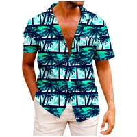 Muške havajske cvjetne majice pamučno posteljina prema dolje tropske praznične majice na plaži