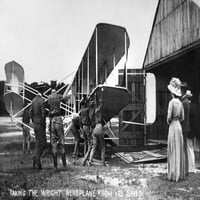 Wright Brothers, C1908. N''tuac Wright avionom iz njegove šupe. ' Fotografija, C1908. Poster Print by