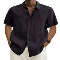 Sanviglor Mens majica kratki rukav vrhovi rever izrez Majica Redovna fit bluza Sport Tee Khaki XL