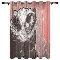 Dnevni boravak Curtains Animalni medvjed urlikajući drveni zrno modernog doma za kupatilo Kuhinja Kuhinja