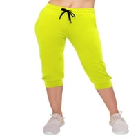 Buttery Soft Capri jogger hlače sa džepovima Neon Lime m