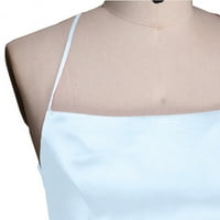 Haljine za žene ljeto solidne haljine rukavice bez rukava haljina srednje dužine prorez haljine plave
