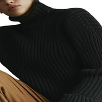 Sunost ženski pleteni džemper gornji dugi rukav dugi rukav džemper s rebrastim pletenim džemper-duksericom