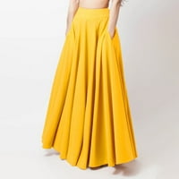 Leey-World suknje za žene ženski fit i bljesak elastičnog struka prednjeg proreznog gumba midi suknja